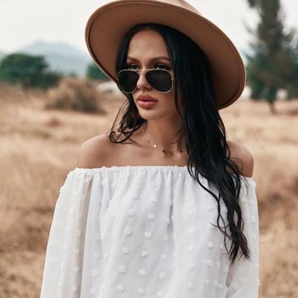 BOHO FLOWY OFF THE SHOULDER TOP - WHITE